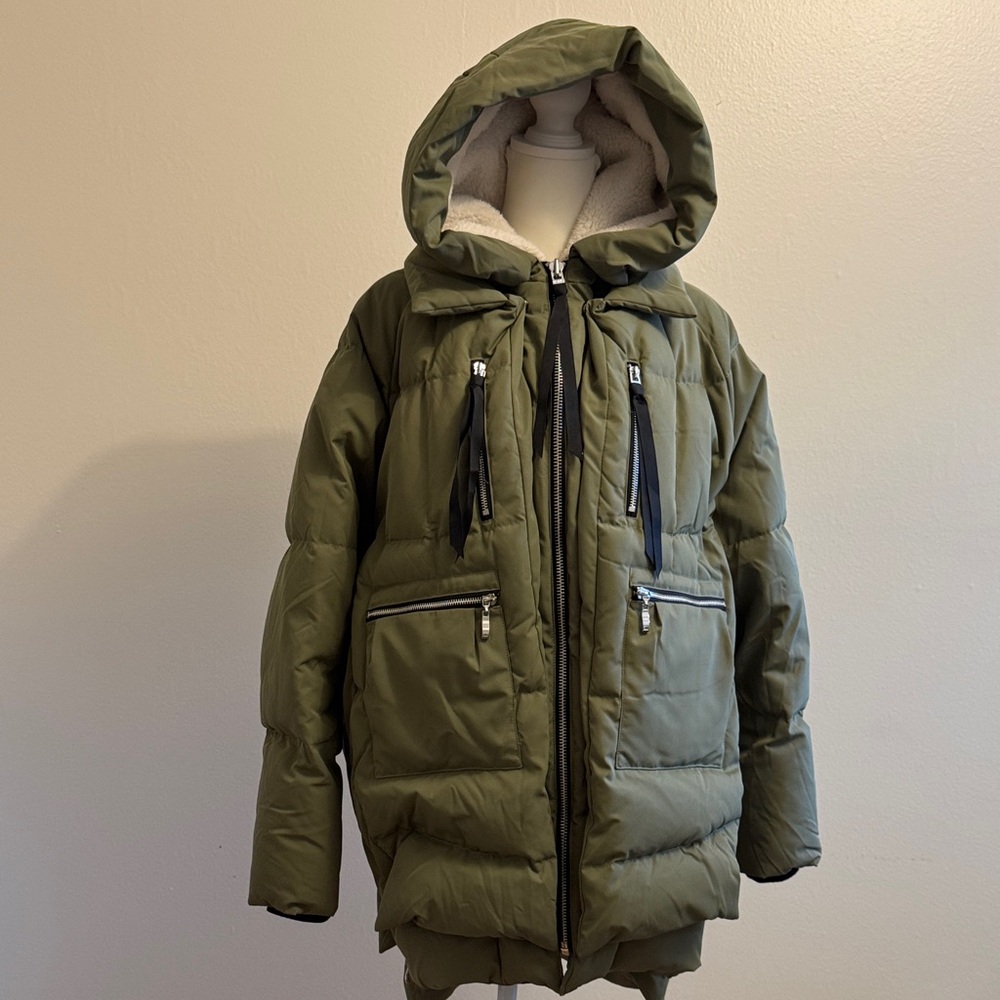 Orolay Green Hooded Puffer Jacket